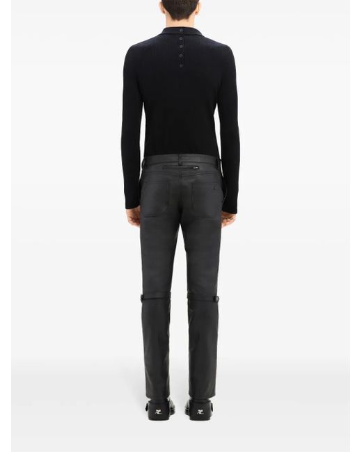 Courreges Blue Polo-Pullover Mit Knöpfen