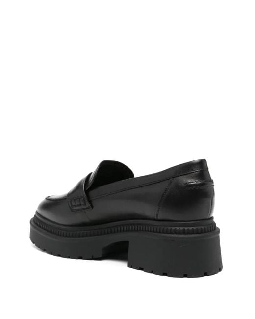 Guess Black Logo-Stamp Loafers
