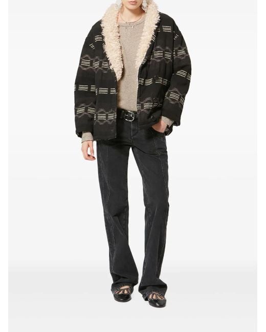 Isabel Marant Black Qayla Patterned Button Jacket