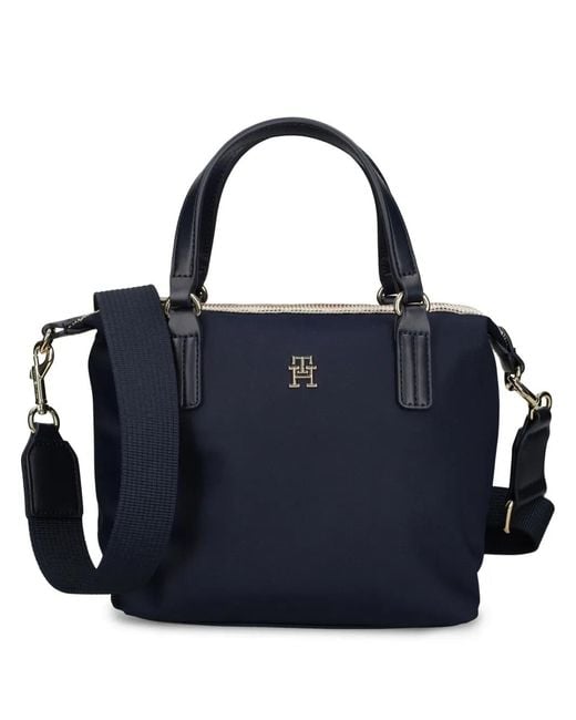Tommy Hilfiger Blue Logo-Plaque Tote Bag