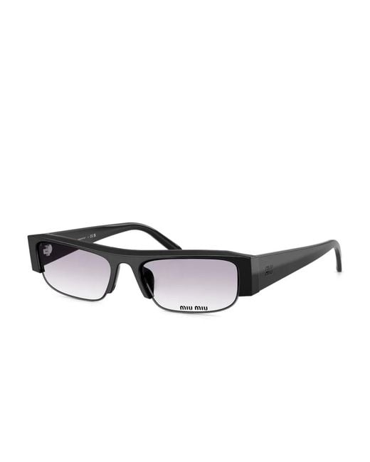 Miu Miu Black B07S Rectangle-Frame Sunglasses