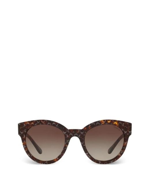 COACH Gray Lunettes De Soleil À Effet Écaille De Tortue Et Fini Pailleté