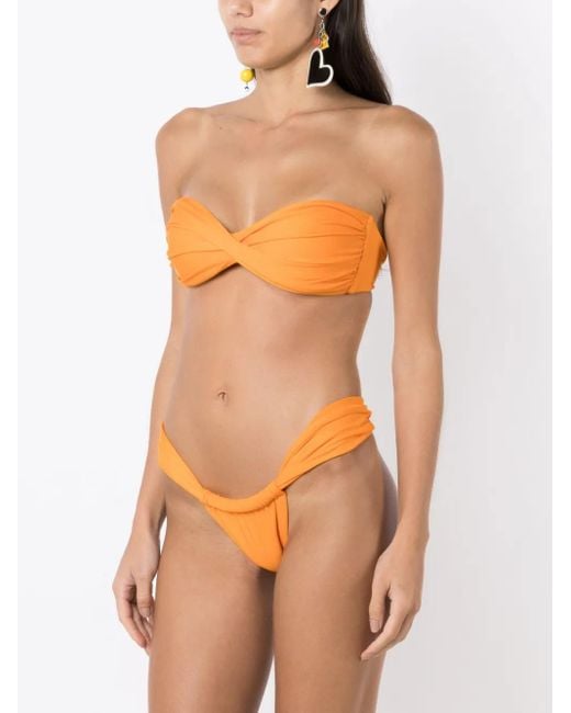 Amir Slama Orange Twist-Detail Bikini Top
