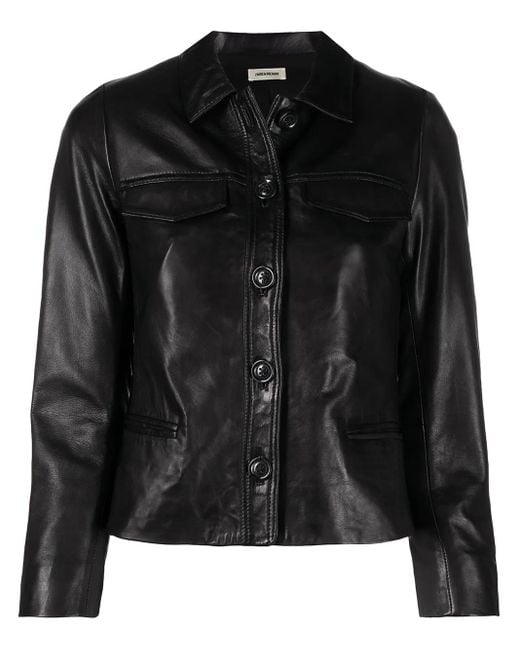 Zadig & Voltaire Black Button-Front Jacket