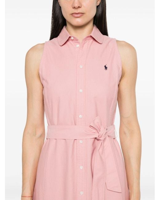 Polo Ralph Lauren Pink Polo-pony Shirt Mini Dress