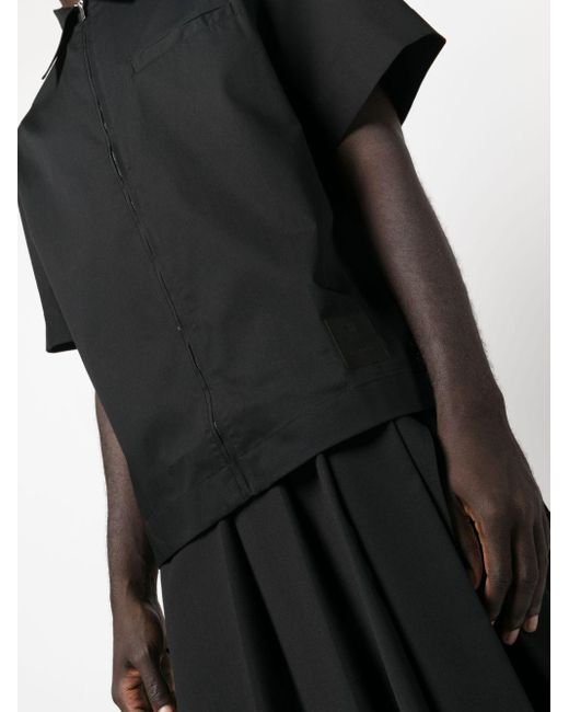メンズ Givenchy ショートスリーブ ジップシャツ Black