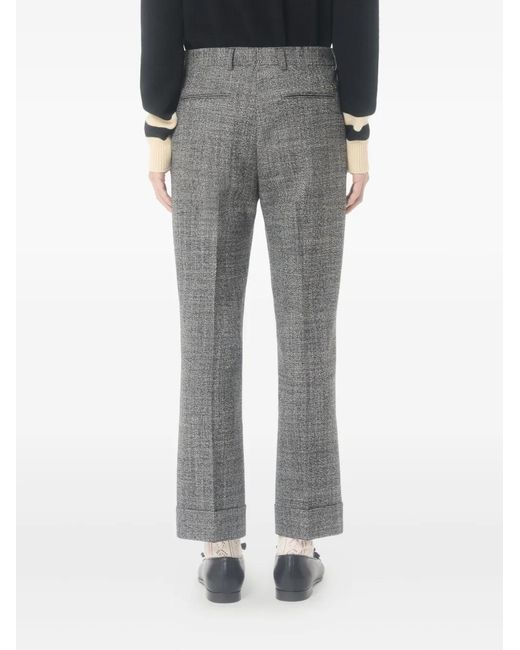 Valentino Garavani Gray Mouliné Cuffed Trousers for men