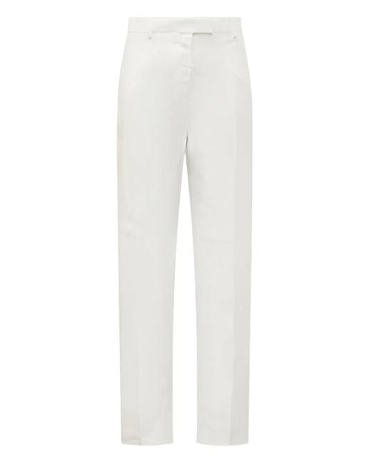 Ferragamo White Hose mit Bügelfalten