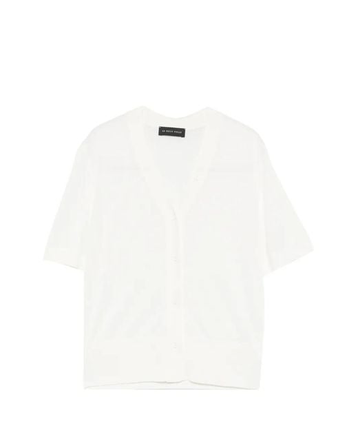 Le Petite Pulle White V-Neck Cardigan