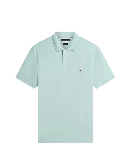 Tommy Hilfiger Blue Embroidered-Logo Polo Shirt for men
