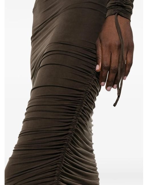 Balmain Natural Draped Midi Dress