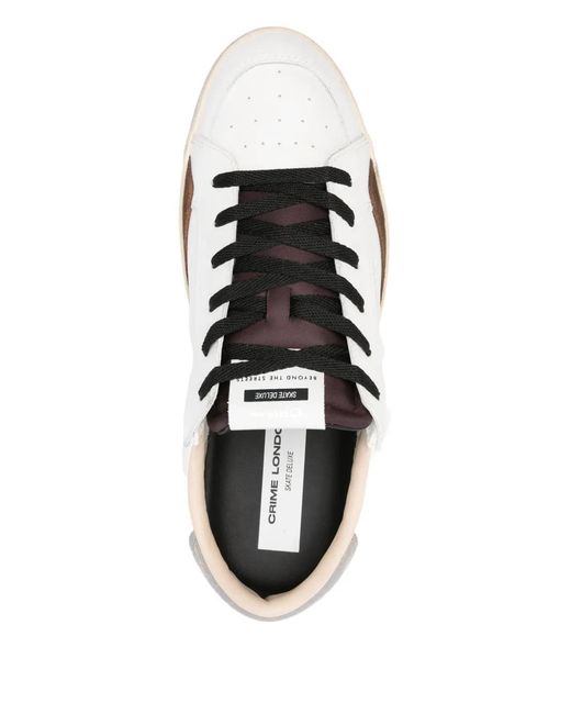 Crime London Natural Sk8 Deluxe Panelled Sneakers for men