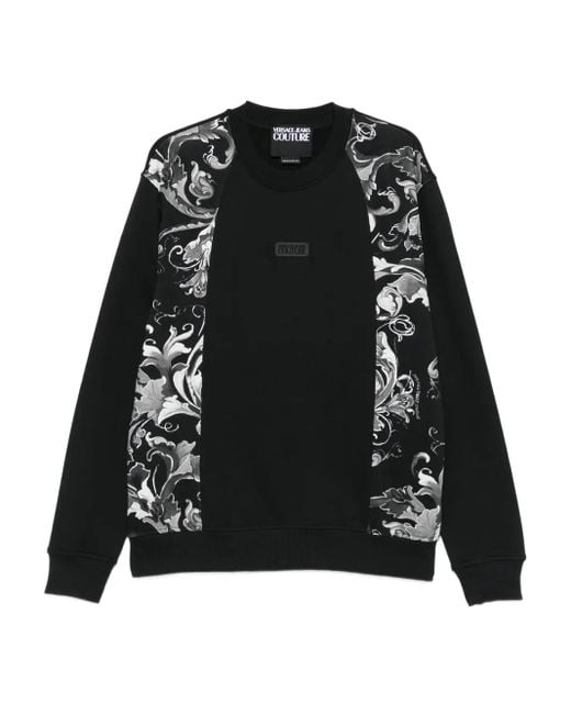 メンズ Versace Jeans Couture バロックプリント スウェットシャツ Black