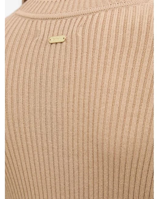 Barbour Natural Ribbed Split Midi Dress