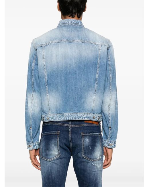 DSquared² Blue 'Heritage' Boxy Denim Jacket for men