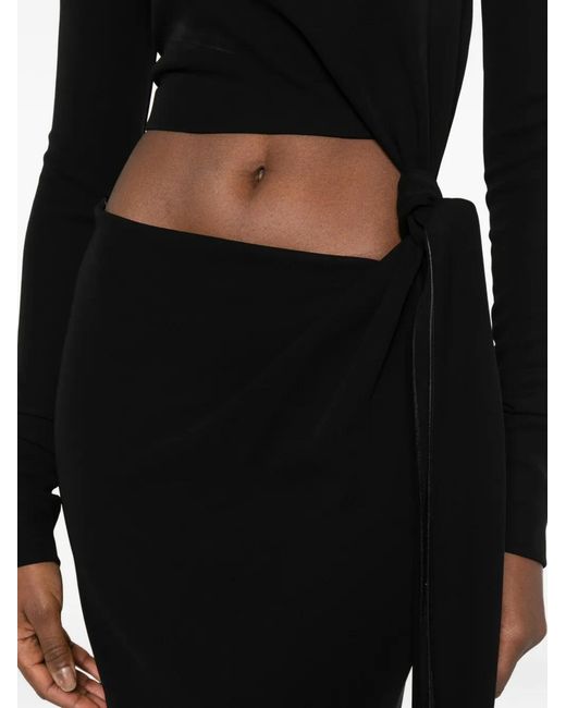 Sportmax Black Spxscout Tie-Detail Maxi Dress