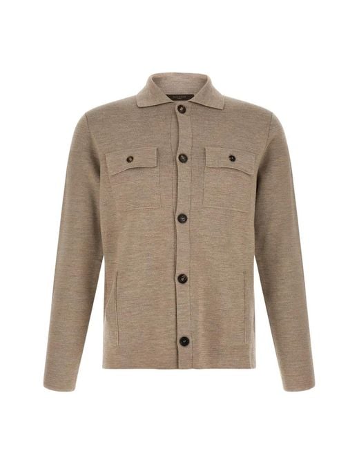 Zanone Natural Saharan Flap-Pocket Cardigan for men