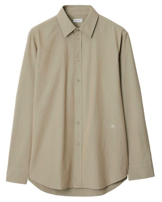 Burberry Natural Edk-embroidered Cotton Shirt for men