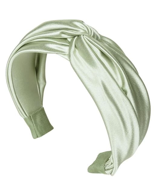 Jennifer Behr Green Twist Silk Satin Headband