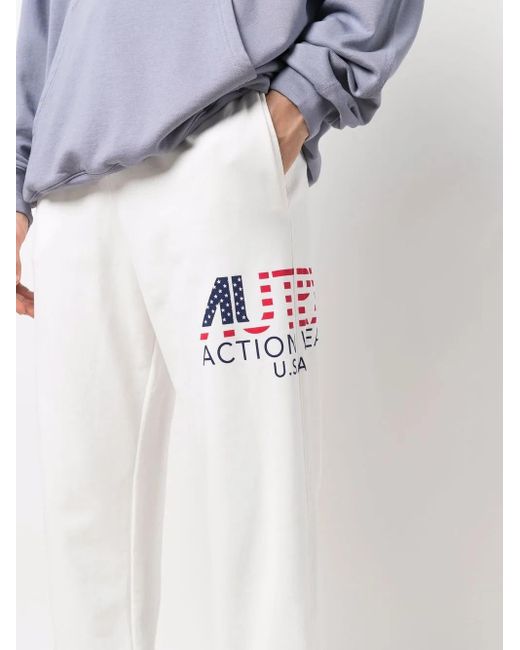 Autry White Logo-Print Cotton Sweatpants for men