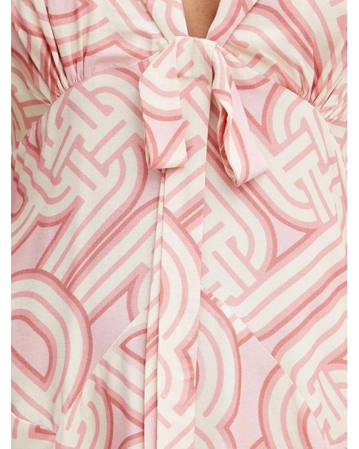 Vestido midi con estampado abstracto Silvian Heach de color Pink
