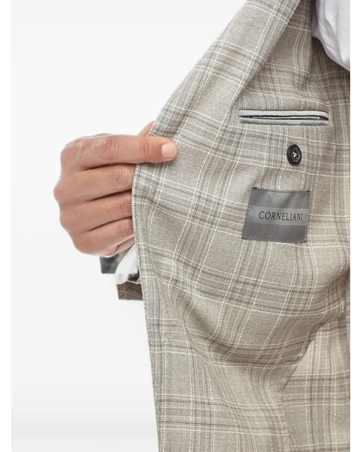 Corneliani Natural District Check Single-Breasted Blazer for men