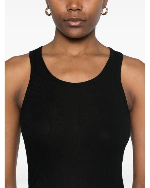 Majestic Filatures Geribbelde Tanktop in het Black