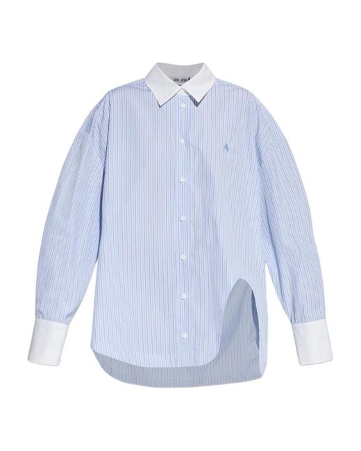 The Attico Blue Striped Embroidered Shirt
