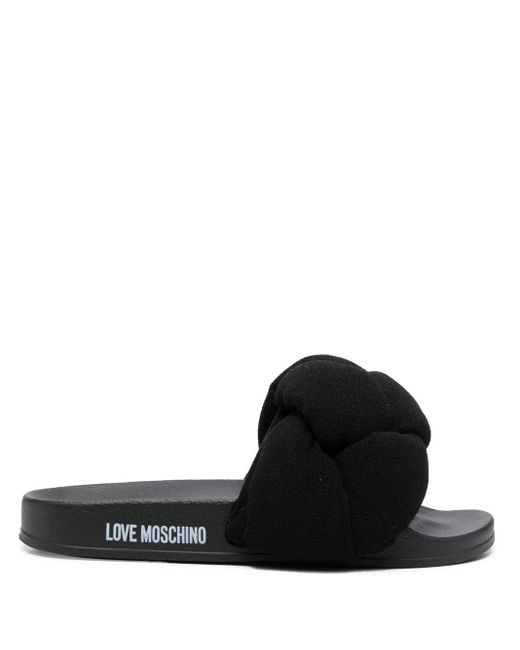 Love Moschino Black Braided Detail Sandals