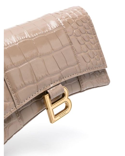 Balenciaga Natural Hourglass Leather Wallet-on-chain