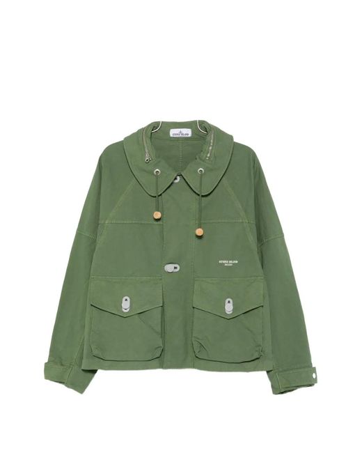 Stone Island Green Marina Drawstring Jacket for men