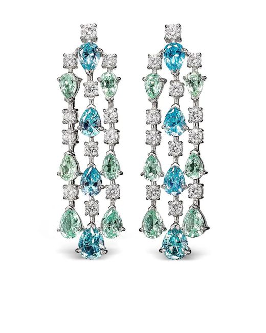 Anabela Chan Blue 18Kt Valley Orchid Cascade Earrings