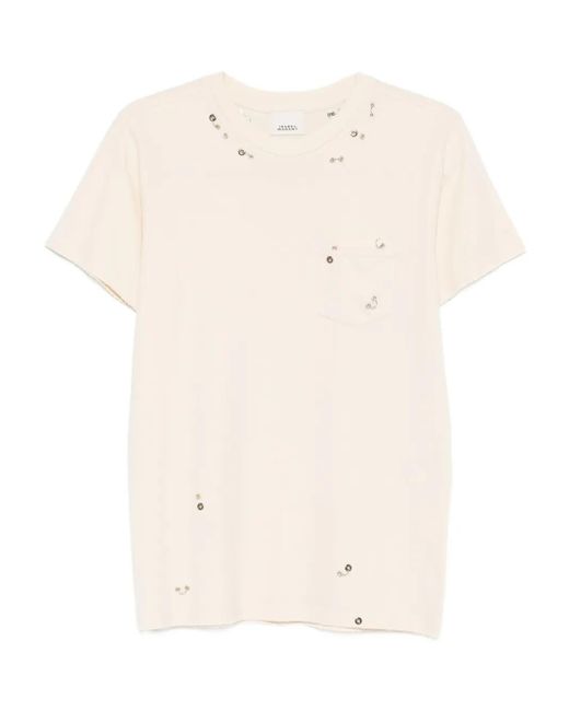 Isabel Marant Natural Yezra Embellished T-Shirt