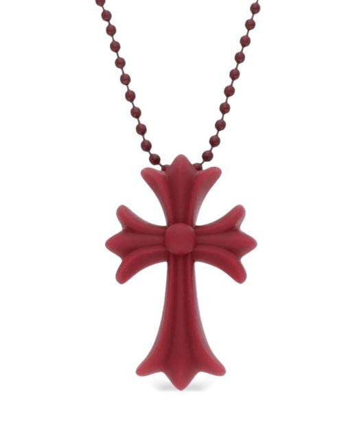 Chrome Hearts Red Collier À Pendentif Croix