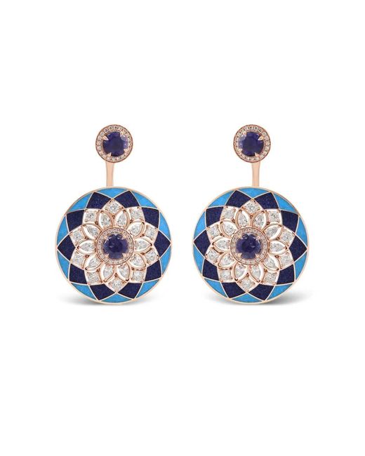 Aneka Blue 18K Recycled Rose Kaleido Diamond Earrings