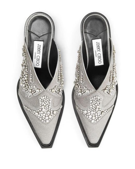 Jimmy Choo Cece 60mm グリッター ミュール White