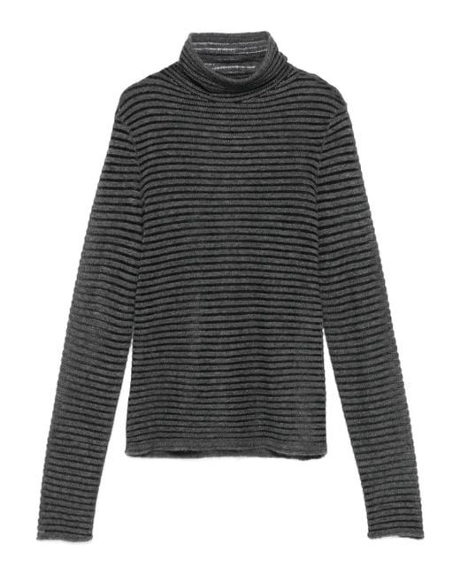 Proenza Schouler Gray Ribbed Turtleneck Sweater