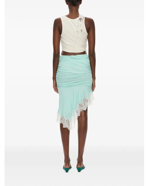 Christopher Esber Green Hibiscus Embroidered Top