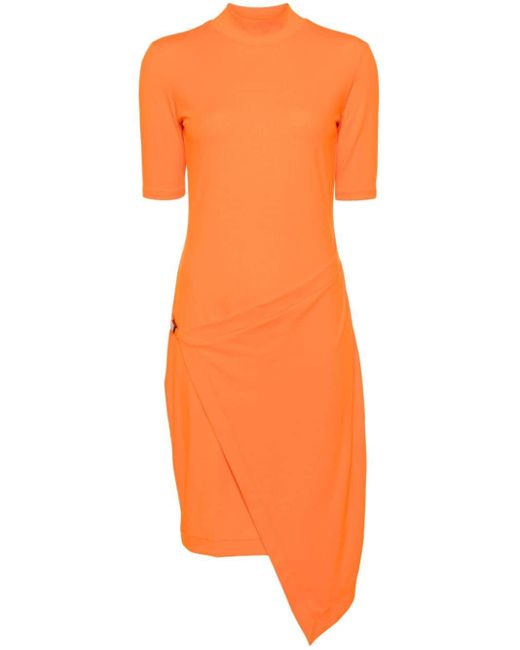 Vestido cruzado asimétrico Calvin Klein de color Orange