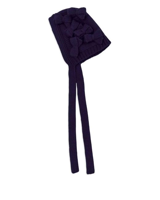 Comme des Garçons Blue Ribbons Decorated Mohair Beanie Hat