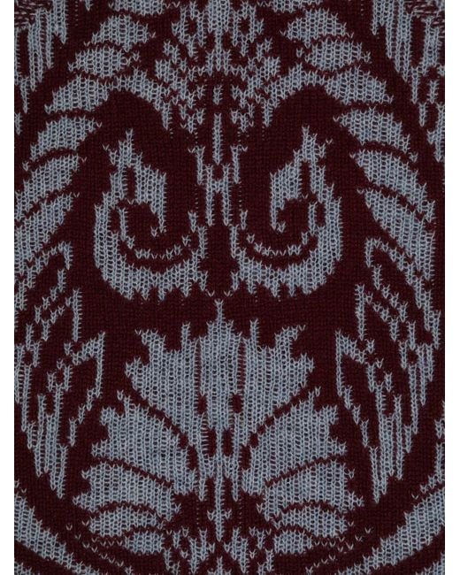 Etro Purple Scarf With Jacquard Design