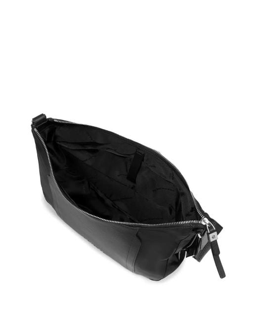 Piquadro Black Leather-Panelled Shoulder Bag