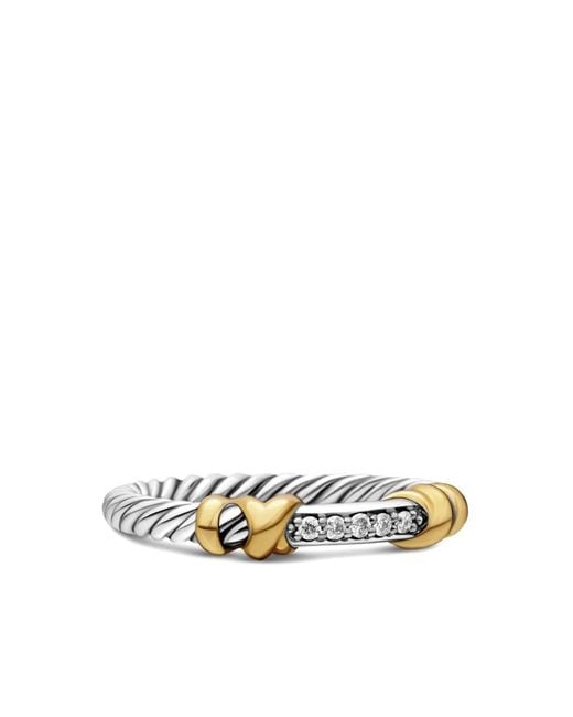 David Yurman White 18Kt And Sterling Petite Helena Wrap Diamond Ring (4Mm)