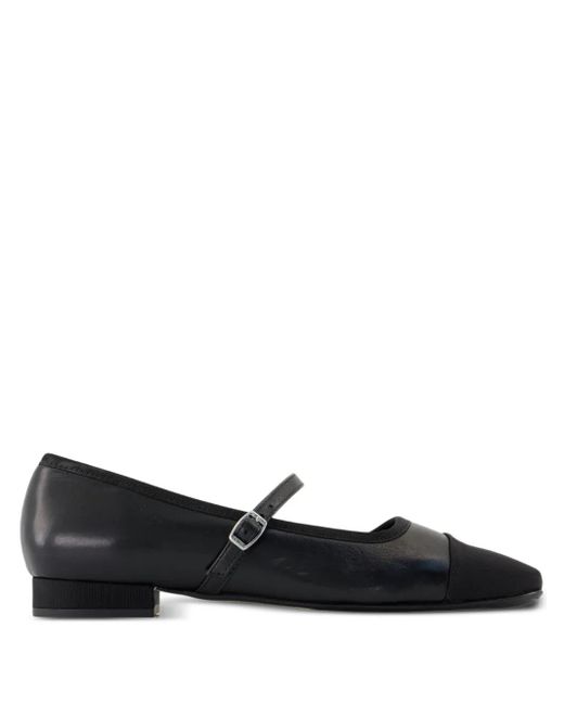 CAREL PARIS Gisela Buckle-strap Calfskin Ballerina Flats Black