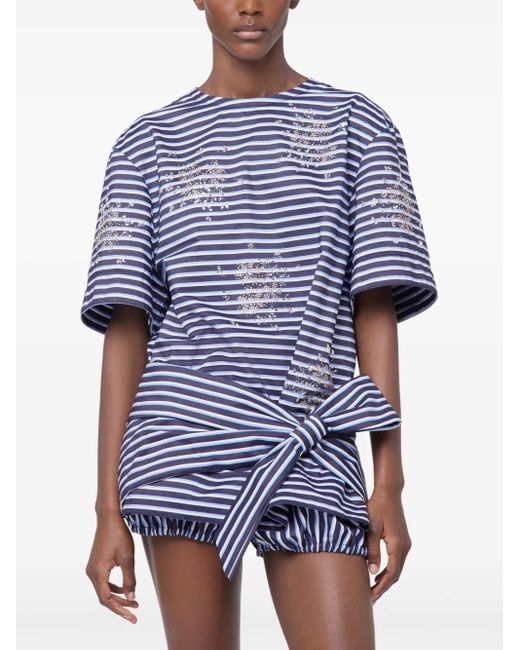 Rabanne Blue Striped T-Shirt