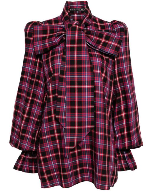 The Vampire's Wife Purple The Mythical Checked Cotton Blouse