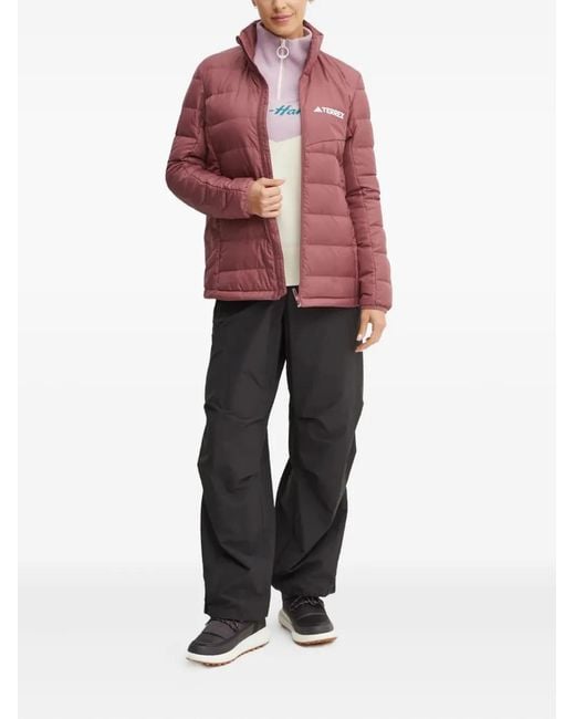 Adidas Red Terrex High-Neck Quilted Jacket