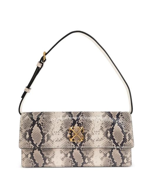 Off-White c/o Virgil Abloh Metallic Snakeskin-Effect Shoulder Bag