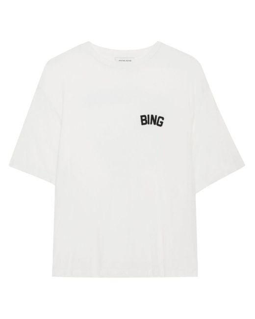 T-shirt con stampa Louis Hollywood di Anine Bing in White