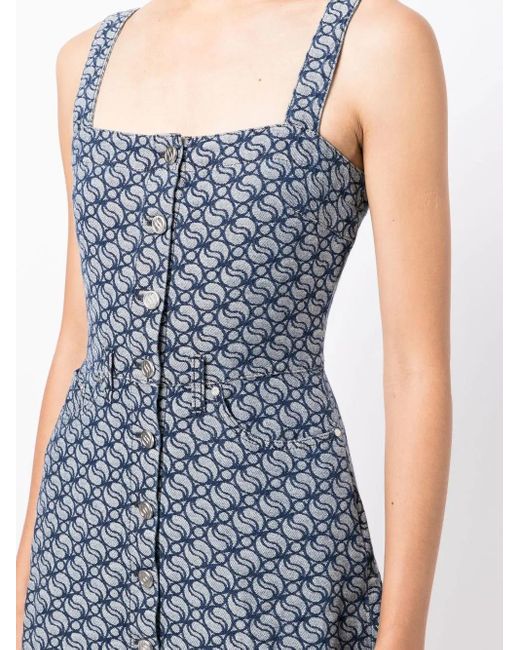Stella McCartney Blue Jacquard-Logo Denim Dress